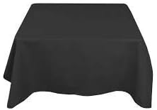 Sterling Mill Seamless Finish Polyester Square Tablecloth Table Cover Cloth for Dining Banquet Christmas Party Parties Wedding Birthday Buffet Trade Shows Restaurant (Black, 70" x 70" Square)