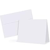Eupako White Blank Cards with A7 Envelopes 100 Pack, 5x7' Heavyweight Folded Cardstock and...
