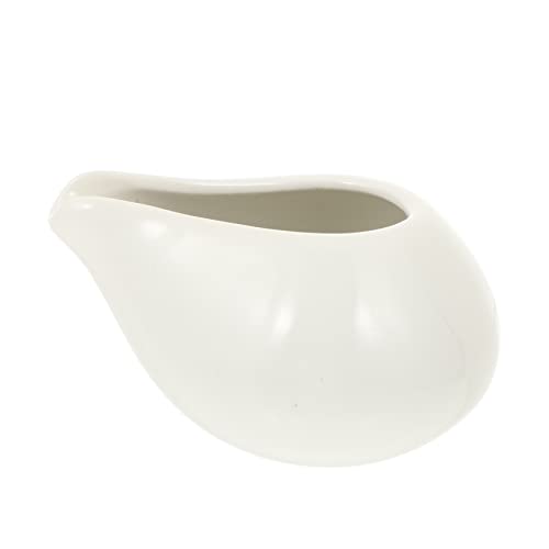 FUNOMOCYA Handleless Juice Bucket Milk Frothing Jug Coffee Creamer Pourer Mini Syrup Jug Milk Creamer Pitcher Sauce Cups Mini Gravy Boat Vintage Soy Coffee Pot White Concentrate Ceramics