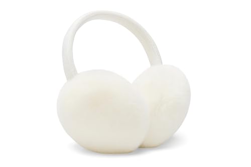 Ear Muffs Women Adjustable Warm Earmuff Ladies Fluffy Winter Ear Muffs Soft Ear Protector Suitable for Adults Girls Women Men Outdoor Activities Cold Weather Accessories White Colour (Pack of 1)