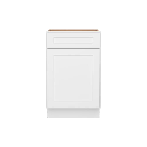 Image of Furinno Shaker Drawer Base Kitchen Cabinet with 1-Door, Ready to Assemble, 24 D x 21 W x 34.5 H, White
