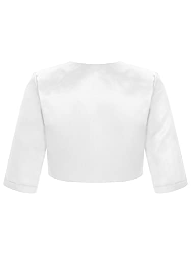 Sywiyi Kids Girls Short Sleeve Shrug Cardigan Satin Open Front Bolero Shawl Formal Dress Coat Cropped Jacket2