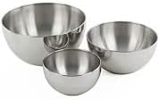 Stainless Steel Mixing & Serving Bowl (1200ml, 2000ml, 4200ml, Set of 3, Silver),Modern