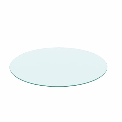 Image of Tempered Glass Round Table Top 30 Inch Diameter, 1 /4 inch Thick, Heavy-Duty Safety Glass Circle for Dining Table, Desk, Patio Base Replacement-Clear