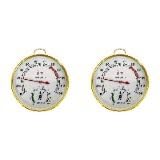 BlissfulAbode Lot de 2 thermomètres et hygromètres de sauna en alliage d'aluminium antirouille 2 en 1 avec support mural pour une surveillance précise de la chaleur