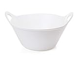 Mintra Home Plastic Bowls with Handles (4.5L Large, 2 Pack, White) – 11.25”W x 5”H (6.75”H with Handles)