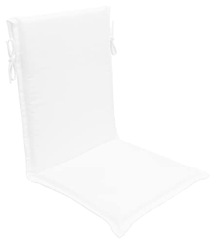 Honeycomb Indoor/Outdoor Finley White Sling Chair Cushion, Weather Resistant, Durable, Stylish, and Comfortable Patio Cushion, 18.5
