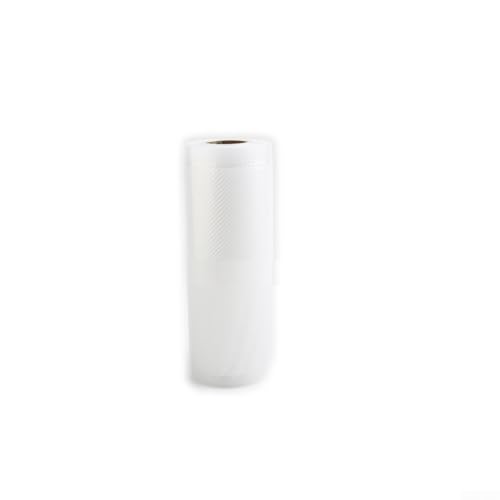 Rackumic Bolsa de sellado al vacío para alimentos, rollo de PA+PE en relieve para máquina de ahorro de alimentos, refrigeración, microondas, hervir, uso de cocina, organización de almacenamiento