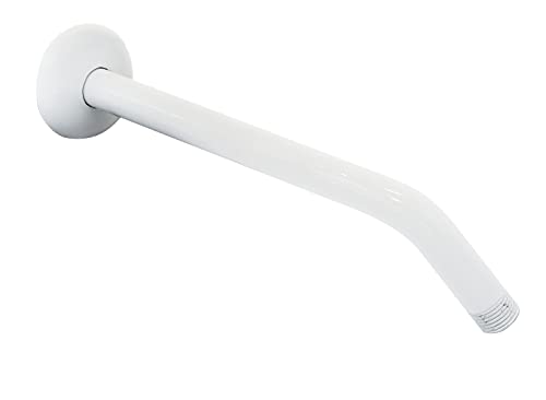 1/2" IPS x 10" Shower Arm with Sure Grip Flange, Powder Coat White - Westbrass D302-1-50