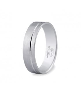 Alliance en Or Blanc ARGYOR Jules 5 mm, l'excellence du mariage