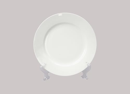 HomeVss, Bone China Rim Shape, Elegance White Salad Plate 8 inch, Case of 6