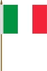 Italia Italy Small 4 X 6 Inch Mini Country Stick Flag Banner with 10 Inch Plastic Pole .. Great Quality Polyester ... New