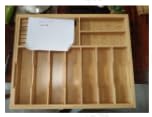 VaeFae Grande Organizador de Cubiertos de Bambú, Extensible Cuberteros para Cajon Cocina, Organizador Cubiertos con 12 Compartimentos, para Utensilios de Cocina
