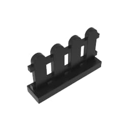 33303 Ornaments Picket Fence 1x4x2 50 Pieces GDS-1177 Compatible with Lego Building Blocks Color:Black — image 1