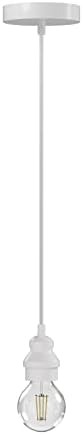 Ella Gancz DIY White Mini Pendant Hanging Light Kit-Use with or Without Shade (not inluded)-ETL Listed Ceramic Lamp E26 E27-Matching Canopy and Adjustable Cord-for Kitchen Island Bar Entry Foyer