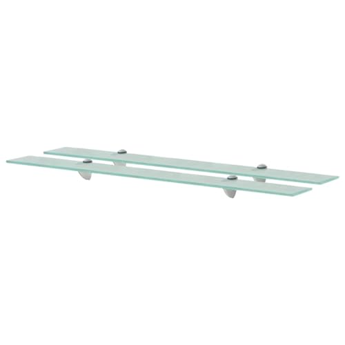 Vopese Estantes flotantes 2 Unidades Vidrio 8 mm 90x20 cm,Estanteria Ducha Cristal Baldas Flotantes Pared Repisas Estantes de Almacenamiento para Salon, Dormitorio, Baño Transparente