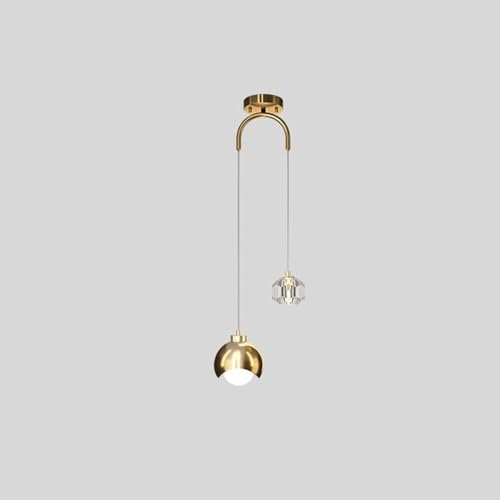 Minimalist Adjustable LED Pendant Light Fixture with Crystal Design |