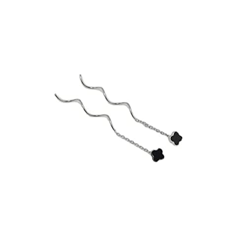 Ladies 925 Silver Earrings Ladies Gift Ladies Simple Black Clover Hypoallergenic Stud Earrings Cover