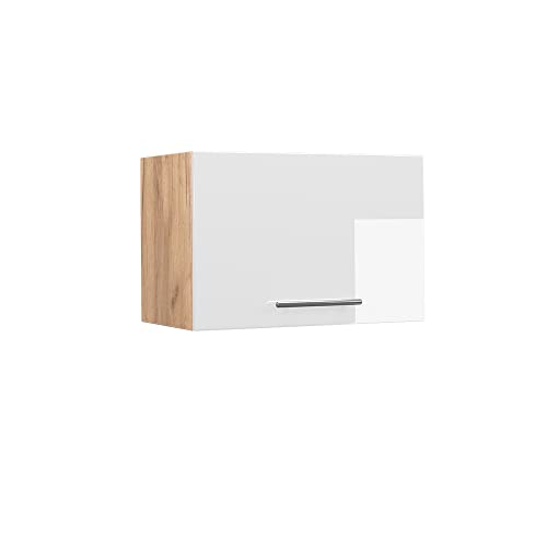 Vicco Elément Haut de Cuisine Fame-Line, Blanc Haute Brillance, 60cm Plat, à Combiner avec d'autres modules de la série Fame-Line