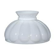 Image of B&P Lamp 10 inch Opal White Glass Ribbed Student Lamp Shade with Plain Top