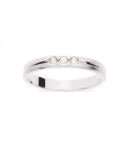 Alliance Or 18 carats et Diamant KOSMA 68 : bague de mariage luxe en or blanc et pierre précieuse