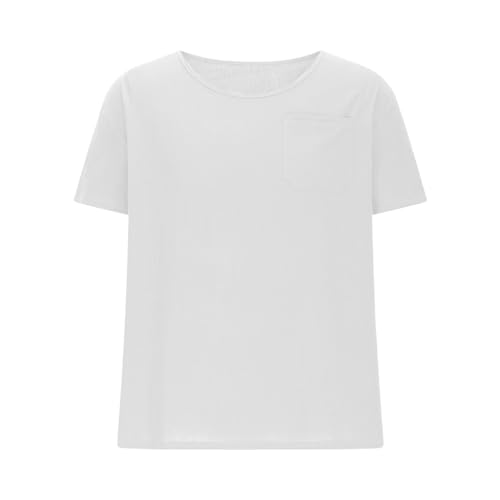 Ofertas Flash del Dia Camisetas Manga Corta Hombre,Camiseta Hombre de Algodón y Lino Casual Cuello Redondo Color Sólido Estilo Básico Camisetas Lino Hombres Cómodo y Transpirable Shirt Top Trabajo