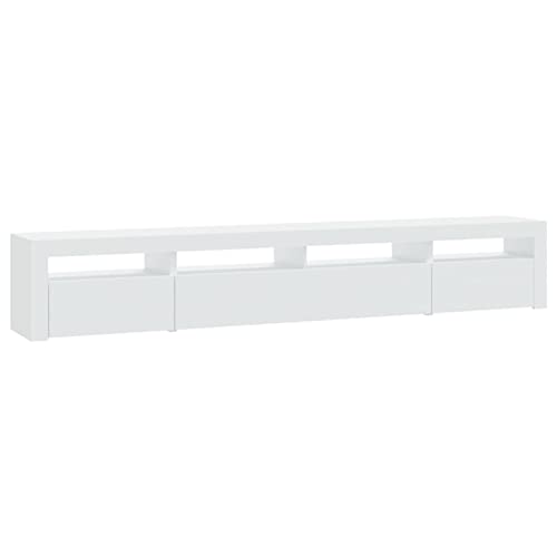 LAPOOH Mueble de TV Con Luces LED Blanco 240x35x40 cm, Salón Moderno, Comedor, Mesa TV, Televisión 3152722 - imagen 7
