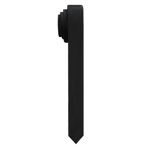 PenSee Mens Black Ties Thin Solid Pure Color 1.58 (4CM) Plain Slim Necktie Skinny Ties For Men