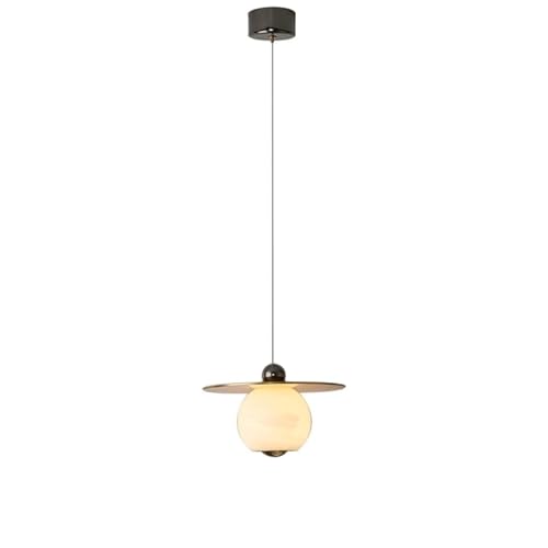 Lustre suspension en marbre cylindrique blanc et noir pour éclairage de cuisine et salon