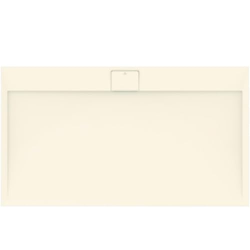 Ideal Standard - Ultra Flat S i.life, Plato de ducha rectangular 160 x 90 cm, de resina, desagüe lateral largo, acabado mate efecto piedra, arena