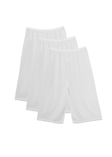 بنطلون قصير داخلي ناعم من الحرير بنسبة 100% مع حزام خصر مطاطي للنساء من سيتي روز، 3 قطع (مقاس XL، ابيض)