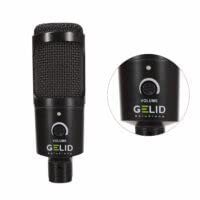 GELID Voce czarny mikrofon USB – PC mikrofon pojemnościowy do podcastów, streamingu i śpiewu, kompletny zestaw z uchwytem stołowym, mikrofonem