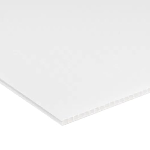 the-aluminium-shop Durable 2mm Thick Correx White - 2400 x 1200 mm - Versatile and Sturdy Material Rolled Delivery (1 Sheet White)