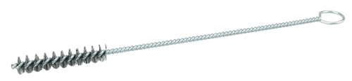 Image of Weiler 21094 0.004 inch Wire Size, 3 /8 inch Diameter, 8 inch Length, Steel Bristles, Single Stem Single Spiral Hand Tube Brush with Eye Handle, Made in The USA (Pack of 10)
