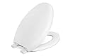 Centoco Elongated Toilet Seat Soft Close, Closed Front with Telescoping Cover, Plastic, Made in the USA, 3850SC-001, White