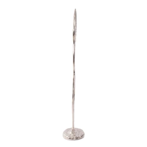 Estatua Decorativa Bailarina Texturizada de Aluminio Plateado miniatura 3