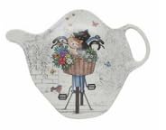 Repose Sachet de thé - Motif Chats Amoureux en Promenade à vélo - mélamine de qualité