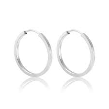 Brinco argola masculina 17mm em prata 925