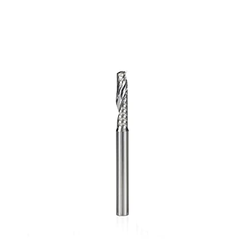 DUPHA 1pcs en carbure Solide CNC Spirale O Flûte à flûte Unique, Flûte à extrémité Spirale Spiral Mill Sket Straight End Tarks for Aluminium, Bois, Plastique, Laiton (Dimensions : 4x15x45mm) Cover