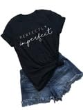 T-shirt noir d'été pour femme col rond en taille S Fisoew