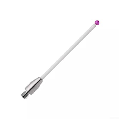 for CMM Probe with Threaded Handle, Red Ball Head Porcelain Rod for Thread Shank, Non-Conductive Wear Resistant Extension Rod, Lightweight(A-5004-3646)