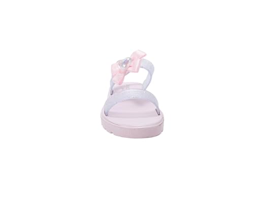 Image of bebe Girl's Flat Sandals - PCU Sandals with Flower, Bow, and Rhinestone Details for Toddler /Little Kid /Big Kid