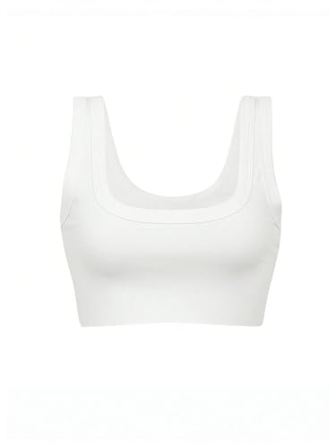 SweatyRocks Women's Square Neck Crop Tank Top Sleeveless Summer Basic Tops4
