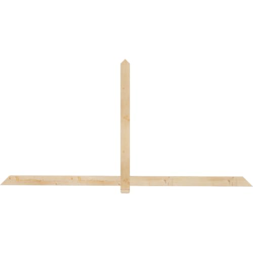 96"W x 48"H x 1 1/2"D x 3 1/2"F, 12/12 Pitch, Eugene Smooth Timber Gable Bracket, Douglas Fir