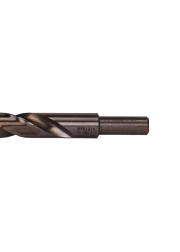 Image of Century Drill & Tool 26832 Cobalt Drill Bit, 1 /2 inch, Pro Pack of 3 | 3 /8 inch Reduced Shank shank, 6 inch overall length, 135 point, cuts stainless steel, hard metals & metal
