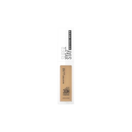 MAYBELLINE New York Corrector Superstay Active Wear 30H, Textura ultra-ligera, Larga duración, Tono 30 Honey, 10 ml (Paquete de 1)