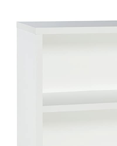 Closetmaid Bookshelf With 3 Shelf Tiers, Adjustable Shelves Tall Bookcase, Sturdy Wood With Closed Back Panel, White Finish #TOP4