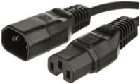Microconnect PE011410 Electric Cable 1 m Black C14 Coupler C15 Coupler, Electrical Cables (1 m
