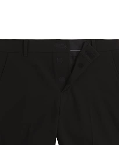 Van Heusen Boys' Adaptive Flex Stretch Flat Front Dress Pants, Velcro Closure At Waist & Leg Opening, Black, 16 #TOP2