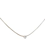  Générique Collier solitaire or pendentif diamant, Acier et zircone, Ne rouille pas, Résistant à l\'eau, solitaire, cadeau femme